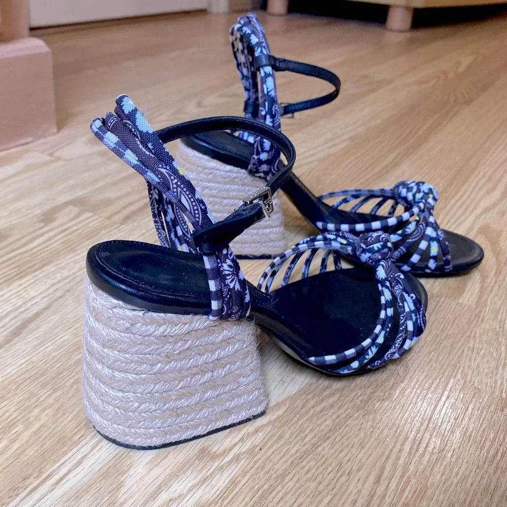 Too cute 😍Schulz espadrilles open toe heels size US 7.5 EUC - Picture 5 of 15
